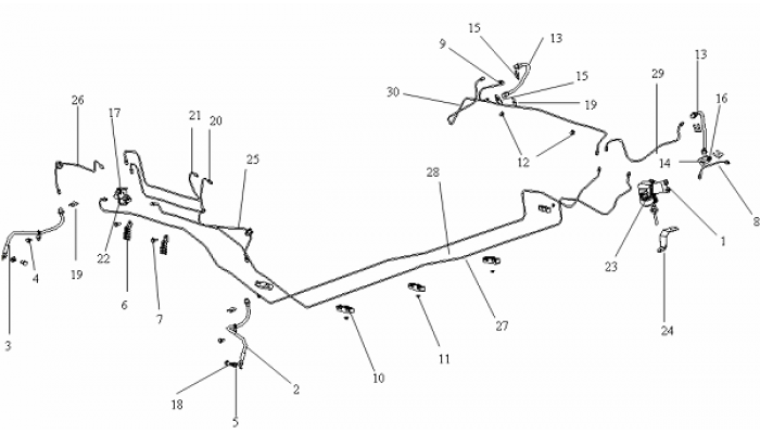 Тормозные трубки (без АБС) Geely MK