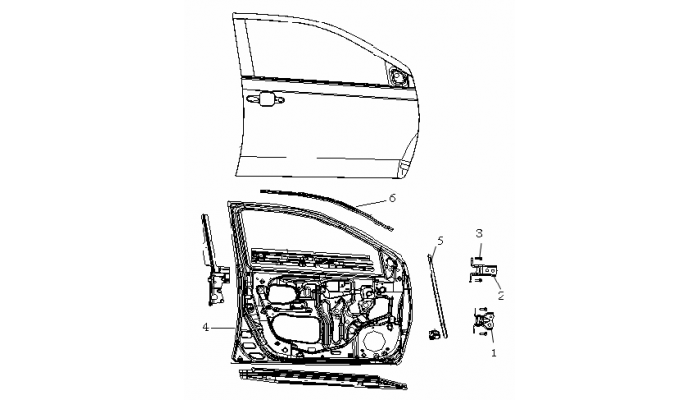 Дверь передняя правая Geely MK